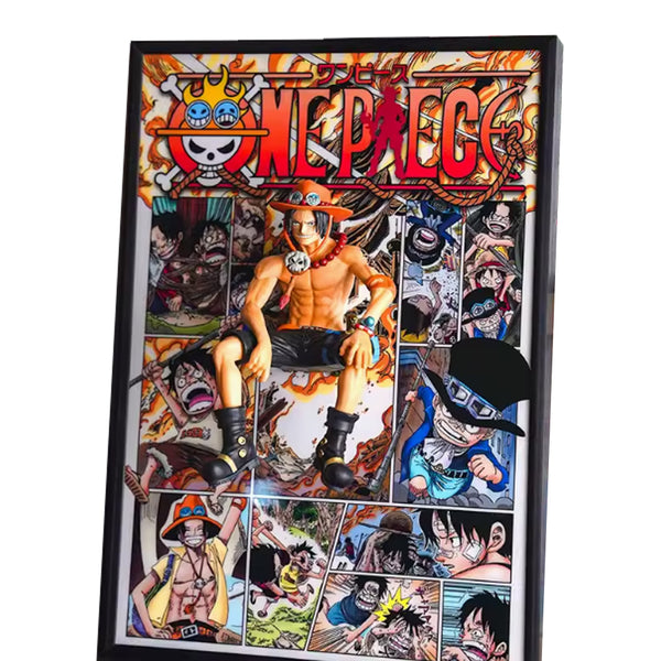 One Piece Portgas D.Ace Figur-Out 3D-Manga-Malerei Raumdekor 21 * 30cm