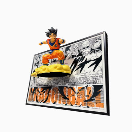 Dragon Ball Z Little Flying Son Goku Figure-Out 3d Manga Painting Room Decor 27*40cm