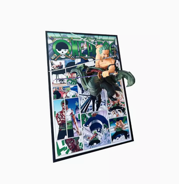 One Piece Roronoa Zoro Figur-Out 3D-Manga-Malerei Raumdekor 27 * 40 cm