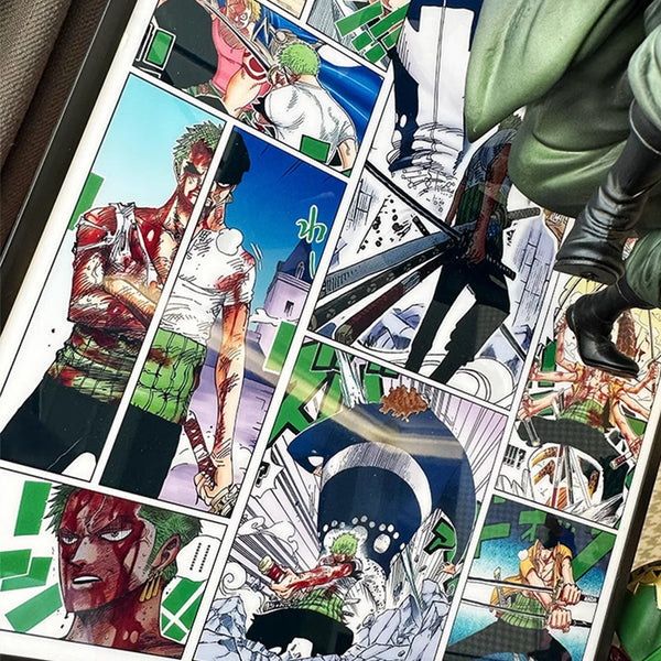 One Piece Roronoa Zoro Figur-Out 3D-Manga-Malerei Raumdekor 27 * 40 cm