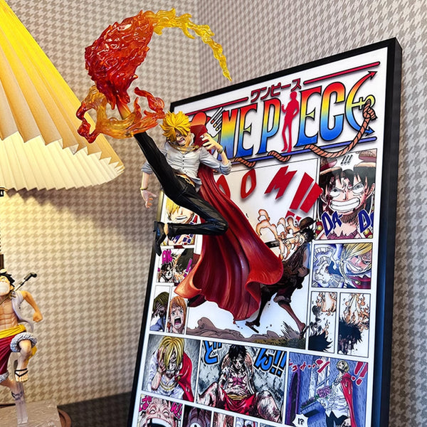 One Piece Black Leg Style/Diable Jambe Figure-Out 3d Manga Painting Room Decor 27*40cm