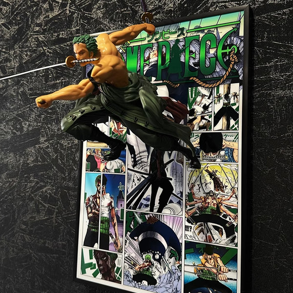 One Piece Roronoa Zoro Figur-Out 3D-Manga-Malerei Raumdekor 27 * 40 cm