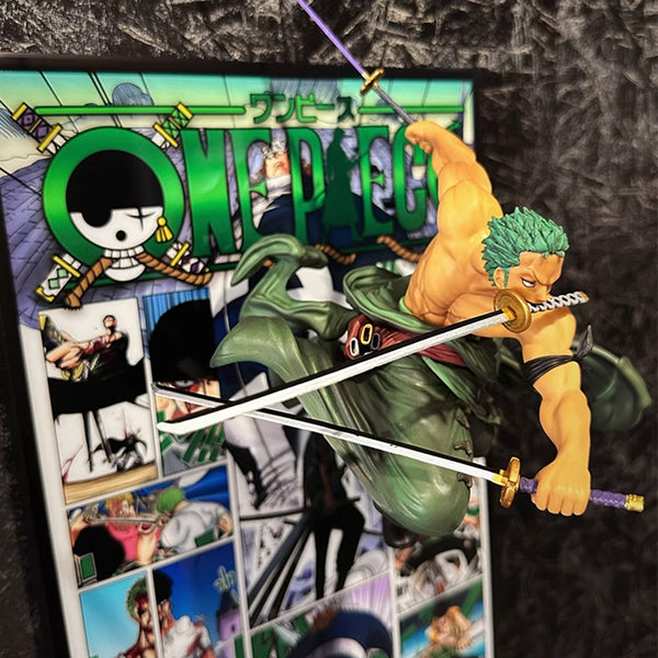 One Piece Roronoa Zoro Figur-Out 3D-Manga-Malerei Raumdekor 27 * 40 cm