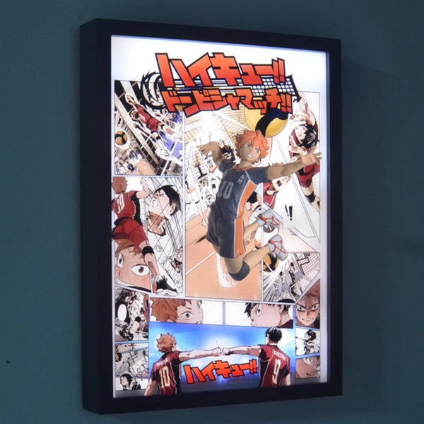 Haikyuu!! Hinata Shoyo LED Light Figure-Out 3d Manga Painting Room Decor 23*32 cm