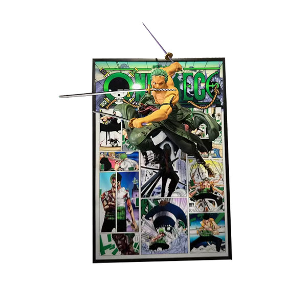 One Piece Roronoa Zoro Figur-Out 3D-Manga-Malerei Raumdekor 27 * 40 cm