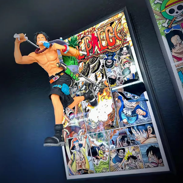 One Piece Figure-Out 3d Manga Painting Room Decor [Luffy/Ace/Sabo]21*30cm