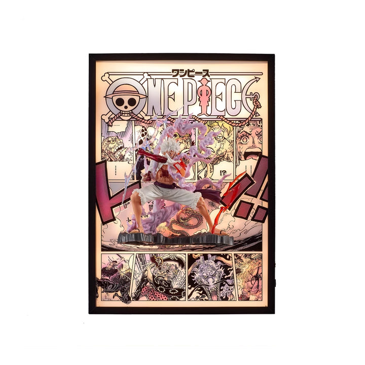 One Piece Nika Sun God LED Light Figure-Out 3d Manga Painting Room Decor 30*42 cm