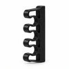 Black KOKO pegboard cable comb with three open cable channels on a white background.