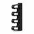 Black KOKO pegboard cable comb with three open cable channels on a white background.