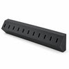 Black KOKO charging adapter storage rail with eleven rectangular slots on a white background.