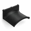 Black KOKO pegboard headset holder with a curved saddle and raised front edge on a white background.