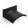 Black KOKO pegboard headset holder with a curved headband support on a white background.