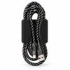 Coiled black-and-gray USB cable held by a black KOKO cable organizer on a white background.