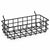 Black KOKO pegboard wire basket with an open top and two rear mounting hooks on a white background.