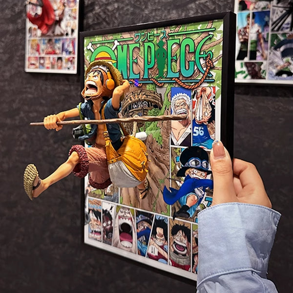 One Piece Monkey·D·Luffy Figure-Out 3d Manga Painting Room Decor 21*30cm